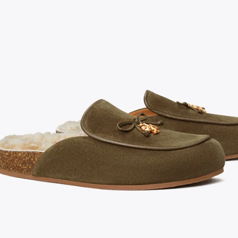 Tory Burch Charm Shearling mule suede/shearling women's size 10